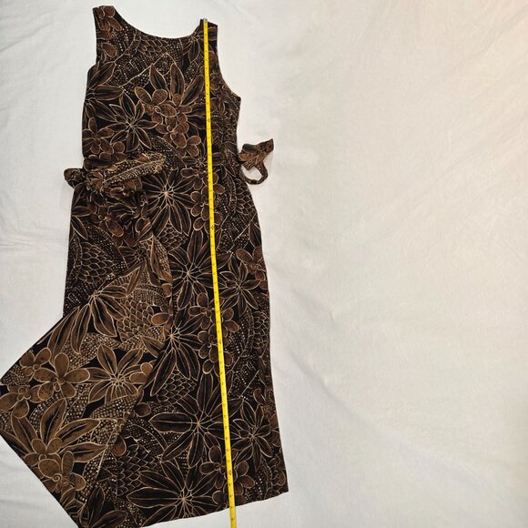 DANA BUCHMAN Y2K Whimsigoth Brown/Black Floral SILK Faux Wrap Tie Dress Size 10. - Picture 14 of 16